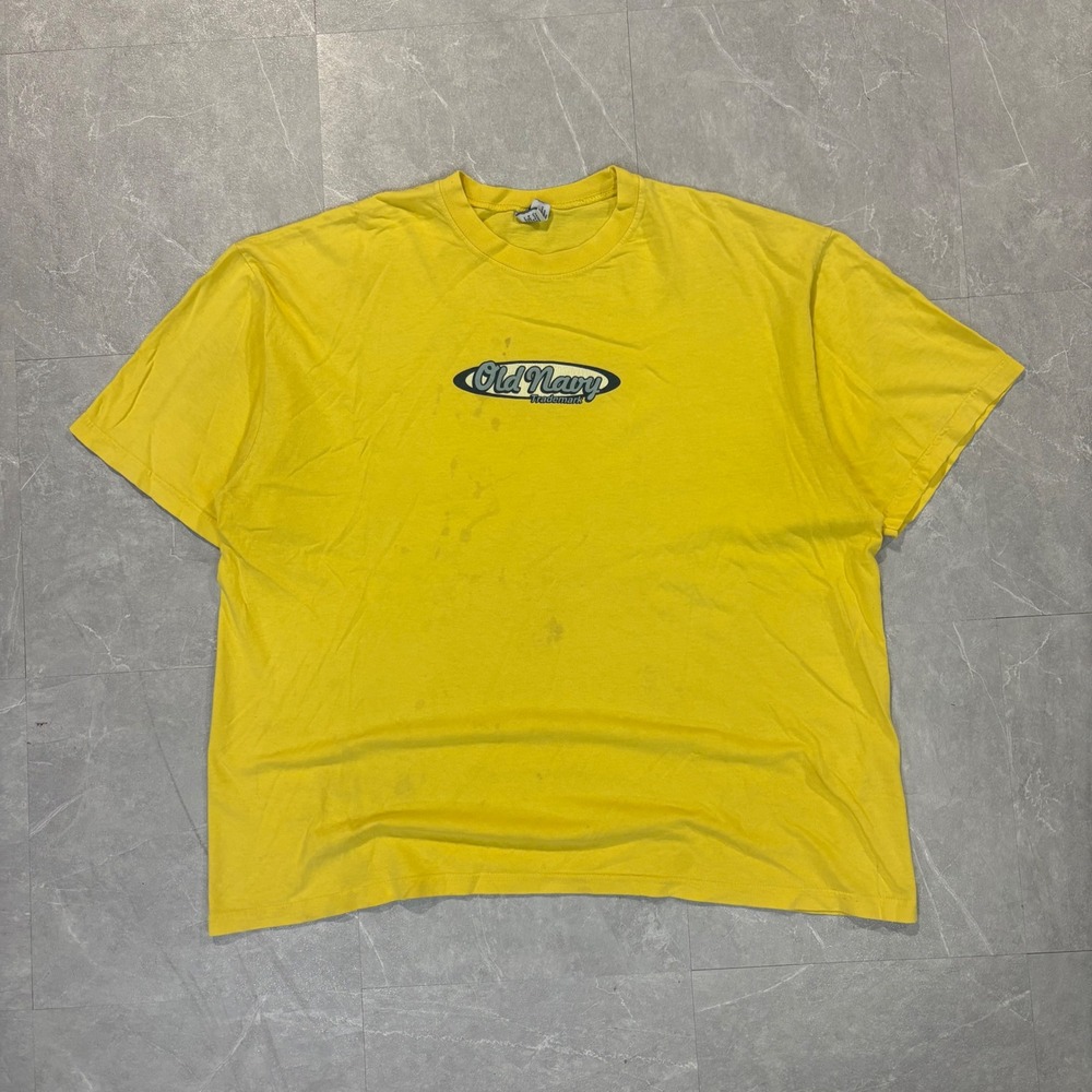 Old Navy Vintage Graphic T-Shirt Mens XL Yellow Cotton Short Sleeve Crew Neck